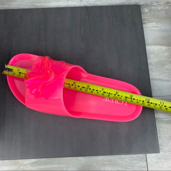 NWT J.Crew Pink Floral Jelly Flower Pool Slides Flip Flops Sandals Size 7 8 - Picture 15 of 16